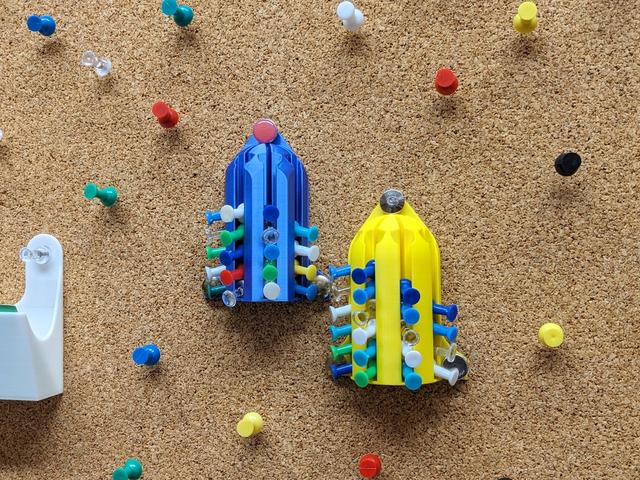 Push Pin Porcupine - Cork Board, Desk, and Skadis Organizer push pin storage 3D model thumbnail