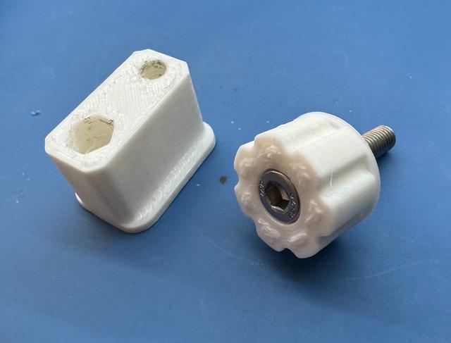 Enlarged pencil holder and M5 socket head cap screw knob for "Height Gauge & Marker for Pencils" 3D model thumbnail