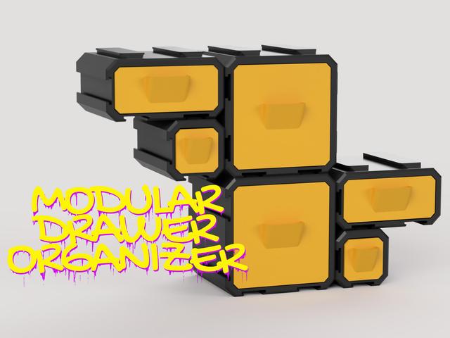 Modular Organizer With an infinite number of combinations MODULBOX 3D model thumbnail