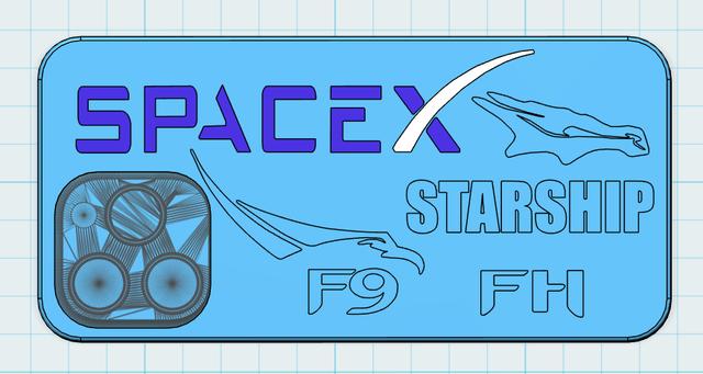 SpaceX iPhone 16 ProMax Case with F9, FH, Dragon, and Starship 3D model thumbnail