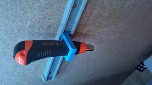 Modular Tool Rail System - wallpaper knife mount 3D model thumbnail