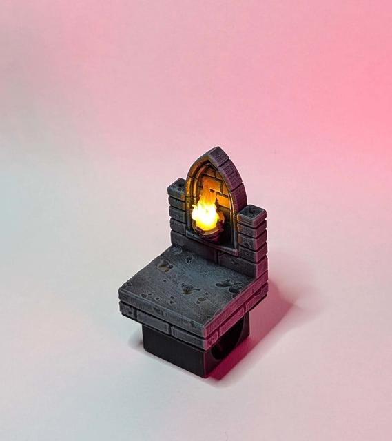 Gothic Dungeon Modular Terrain Blocks - LED Torch 3D model thumbnail