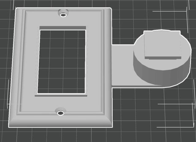 Double Screw, Single Cut Out Electrical Outlet Faceplate Adapter 3D model thumbnail