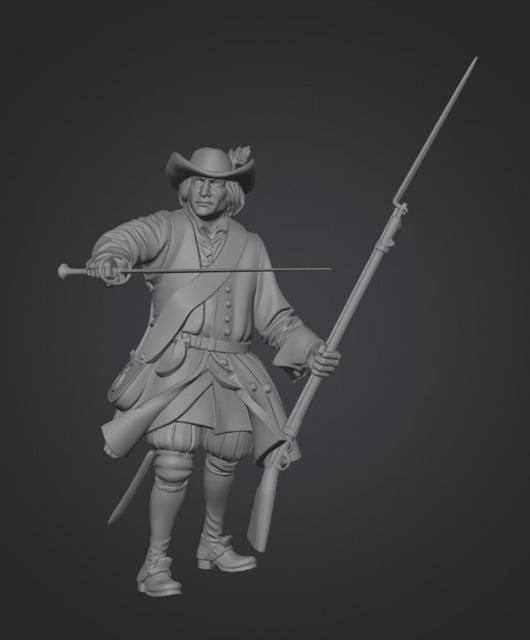 Swedish Musketeer 3D model thumbnail