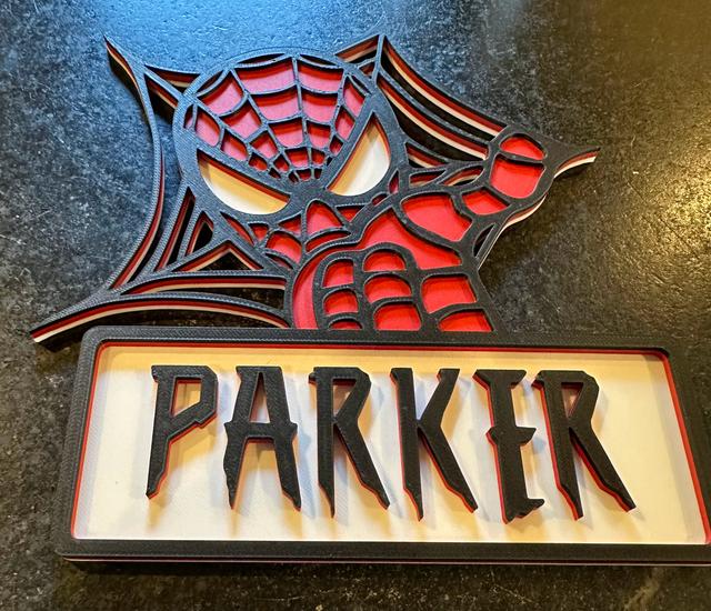 Spiderman Name plate for child's room 3D model thumbnail
