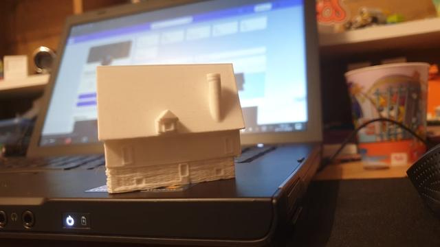 oud steen huis 3D model thumbnail