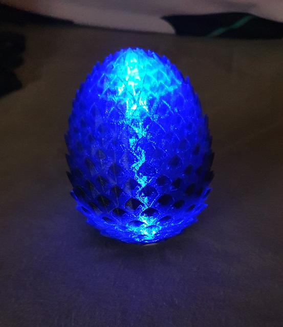 LED Dragon Egg with battery 3D model thumbnail