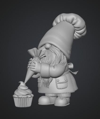 Gnome Baker 3D model thumbnail