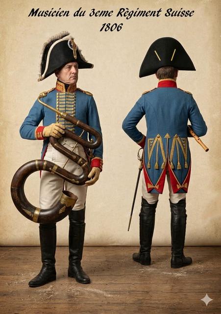 Soldat de l'empire no 60 : Musicien du 3eme régiment Suisse 1806 3D model thumbnail