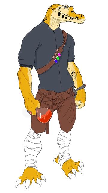 Reptile Alchemist RPG Character 3D model thumbnail