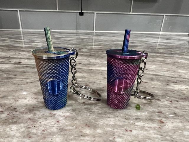 Starbucks Styled Coffee Tumbler Keychain 3D model thumbnail