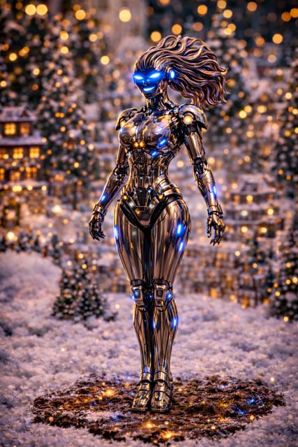 Cyber Girl Bot 3D model thumbnail