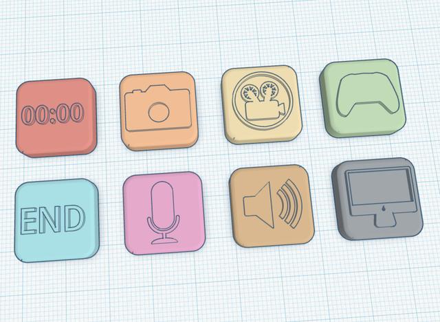 MacroPad Key Caps 3D model thumbnail