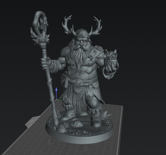 Dwarf Druid Male 6 3D model thumbnail