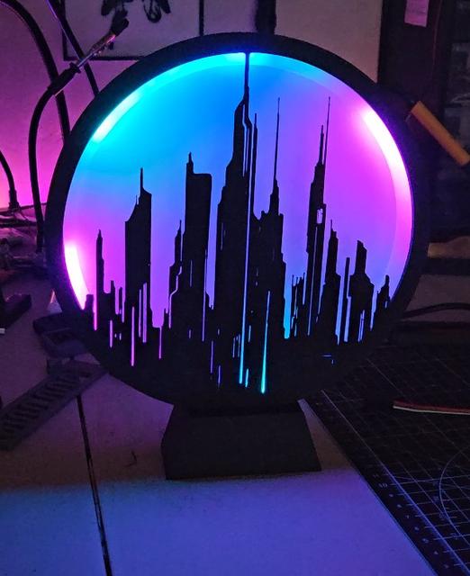 Ring Lamp Panel - Cyberpunk City 3D model thumbnail