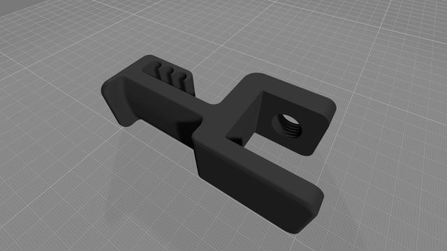 Desk Mount Headphone Holder 60mm 3D model thumbnail