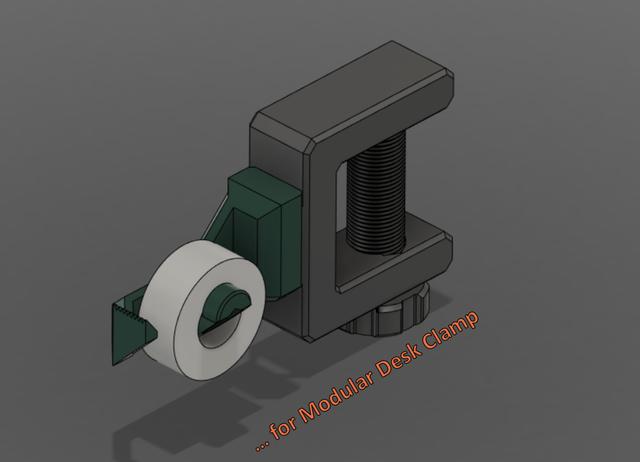 Tape Dispenser - for Modular Desk Clamp 3D model thumbnail