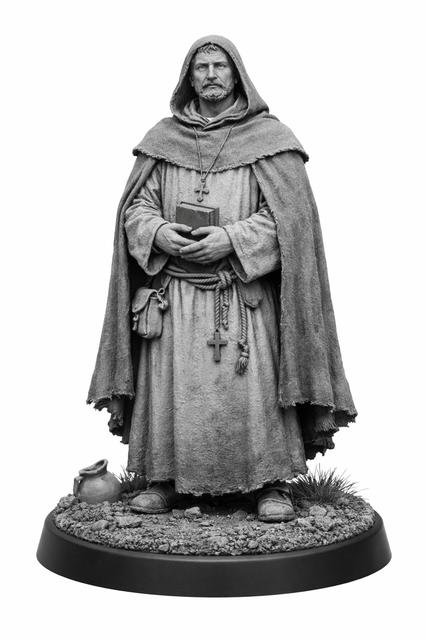 Middle Ages Monk 3D model thumbnail