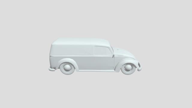 VW Fusca Kombi scale1-80 lowpoly for 3D-printing 3D model thumbnail