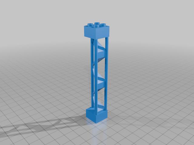 Lego compatible Latice mast support 58827 3D model thumbnail