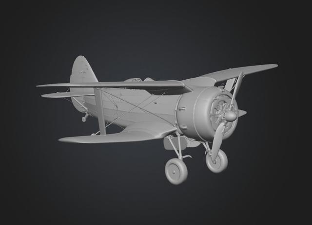 Polikarpov I-153 ' Soviet fighter, 1939 3D model thumbnail