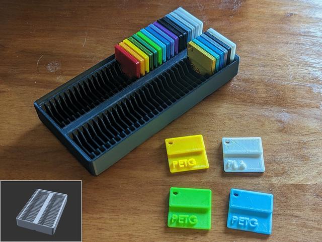Gridfinity Material Swatches Holder V2 (parametric) 3D model thumbnail