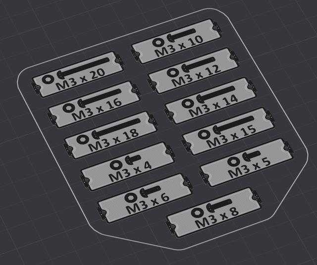 ISO 7380 Hex Socket Button Screw Gridfinity Printable Label 3D model thumbnail