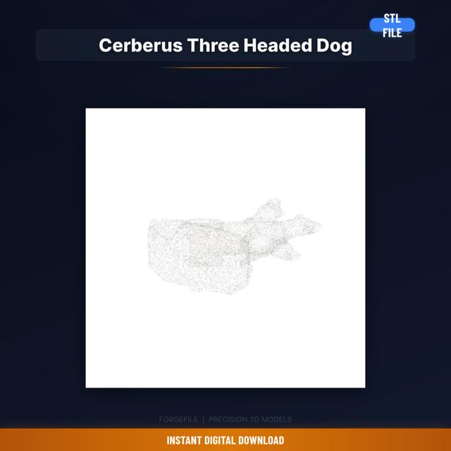 Cerberus Three Headed Dog STL File for 3D Printing, Home Decor Digital Download 3D model thumbnail