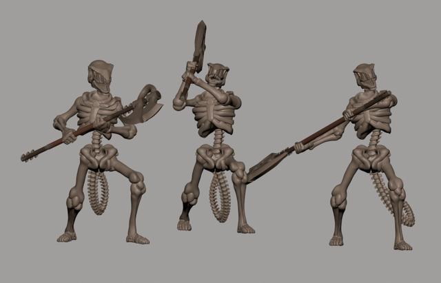  Lizard folk Skeleton Warriors 3D model thumbnail