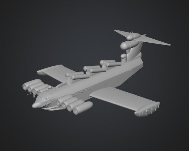 Soviet Lun Ekranoplane 3D model thumbnail