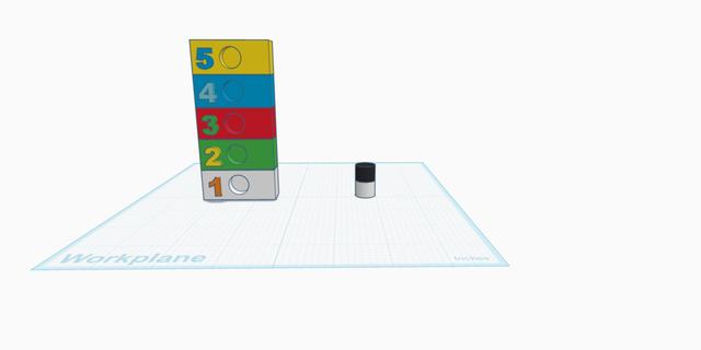 Hanabi Peg Board - Clue Reminder 3D model thumbnail