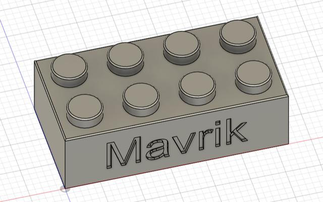 2x8 Lego block 3D model thumbnail