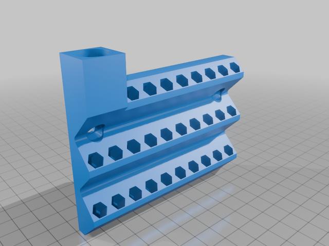 Hex Bit Holder for Wera Kraftform Kompakt 400 RA Set with bitholding screwdriver attachement 3D model thumbnail