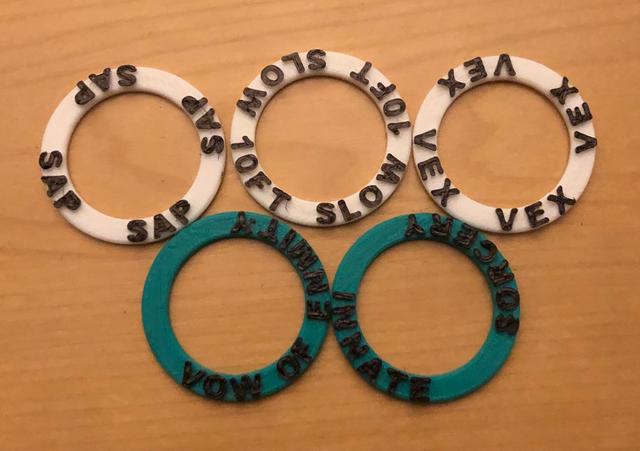 Additional DnD status rings (2024 edition, blank ring, spells & abilities) 3D model thumbnail