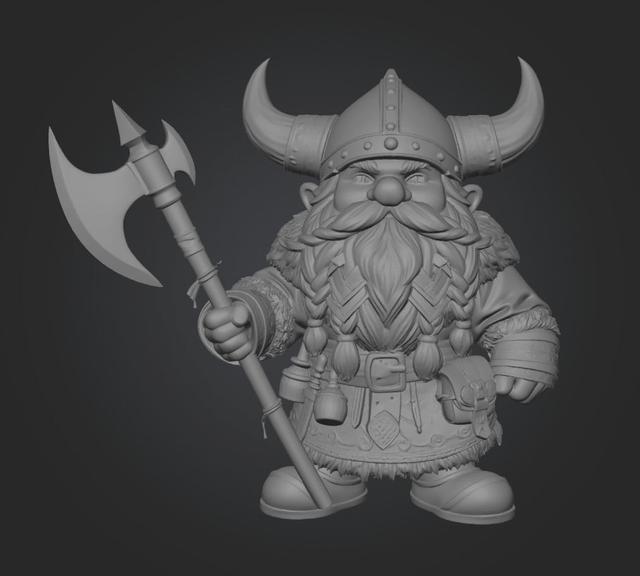 Horned-Helm Dwarf 3D model thumbnail