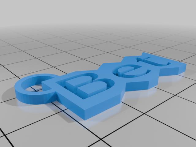 "Bet" keychain 3D model thumbnail
