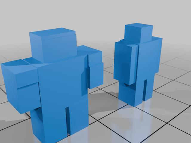 roblox noob and steve 3D model thumbnail