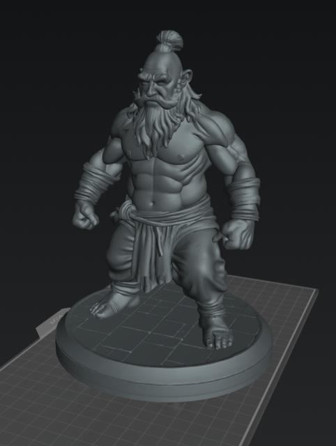 Dwarf Monk Male 3 3D model thumbnail