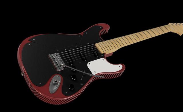 Electric Guitar body for small (20x20cm) printers 3D model thumbnail