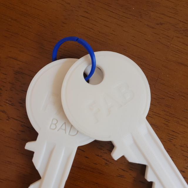 Keychain Ring for Thorin's Cylinder Lock Model and the Bad Key 3D model thumbnail