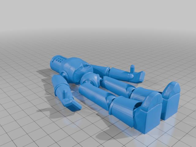Articulated print-in-place knight 3D model thumbnail