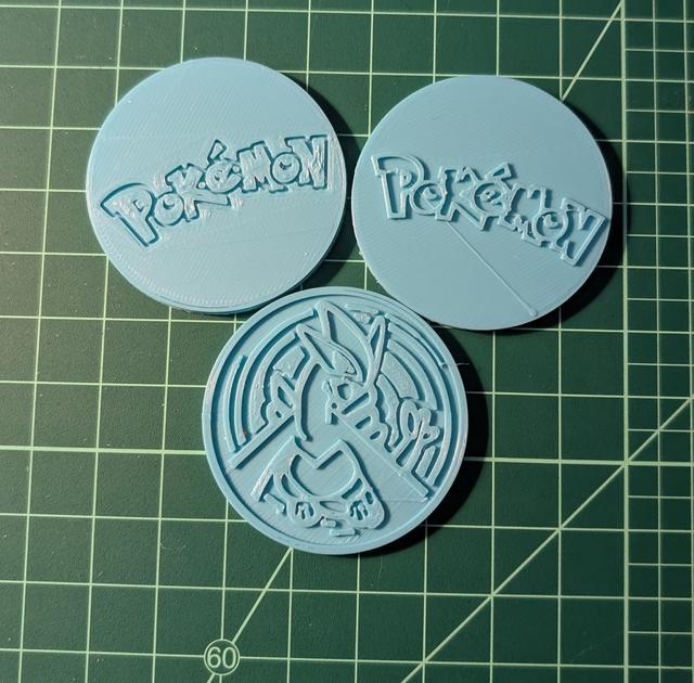 One Sided Pokemon Coins 3D model thumbnail