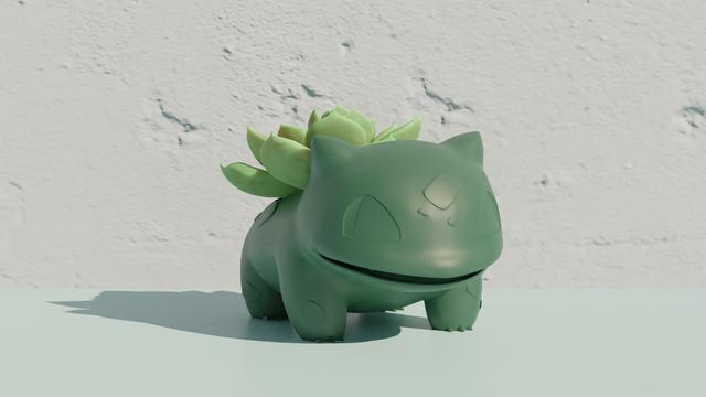 Bulbasaur - Pokemon Pot Plant 3D model thumbnail