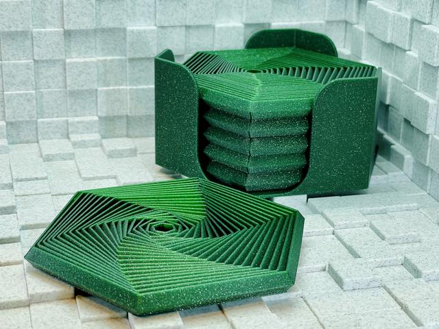 Hexagon Superfidget Coaster 3D model thumbnail