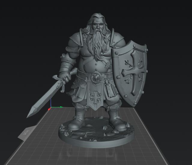 Dwarf Paladin Male 4 3D model thumbnail
