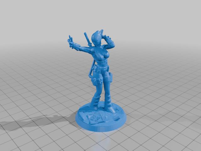 Gwenpool statue 3D model thumbnail