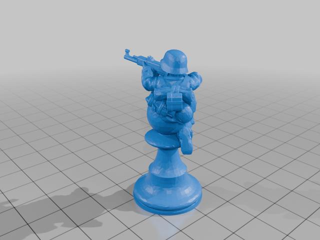 WW2 Chess 3D model thumbnail