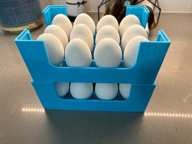 Stackable 12 Egg Rack 3D model thumbnail