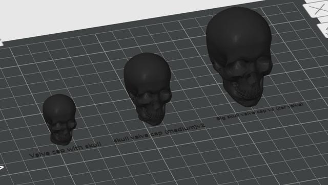 skull valve cap (medium) v2 3D model thumbnail