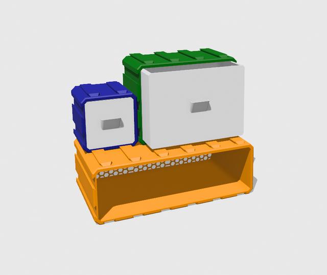 Modular MODULBOX Organizer 3D model thumbnail